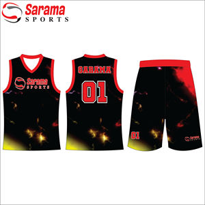 Conception personnalisée imprimé basket-ball uniforme à manches courtes ensemble uniforme hommes formation vêtements de sport équipe, - Product Image 1