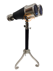 1915 londres nautique laiton Marine cuir jumelles finition argent trépied support Style Vintage pour bureau à domicile décor cadeaux idée - Product Image 2