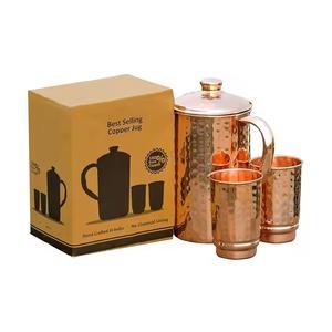 Pichet à eau en cuivre artisanal vintage de qualité supérieure, carafe en cuivre gravée antique pour la cuisine, la salle à manger, la décoration de la maison et le service de l'eau - Product Image 2