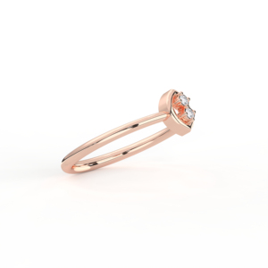 Anillo de diamantes de corte redondo de moissanita minimalista de 0,05 quilates, de quilates, conjunto de puntas de oro macizo de 18 quilates - Product Image 1