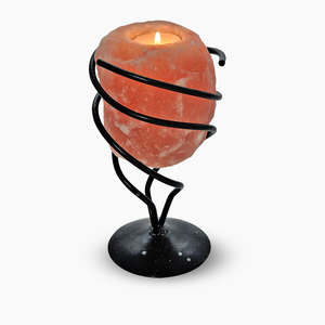 Support de bougie en sel rose de l'Himalaya naturel, fait main, moderne, résistant au feu, sûr pour le revêtement mural de cuisine et l'utilisation en villa - Product Image 2