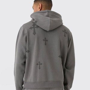 High Street Best Design Oversized Hoodie Pantalones de chándal Jogger Set Regular Fit Cargo Pant Chándal con diseño de capucha con estampado cruzado - Product Image 5
