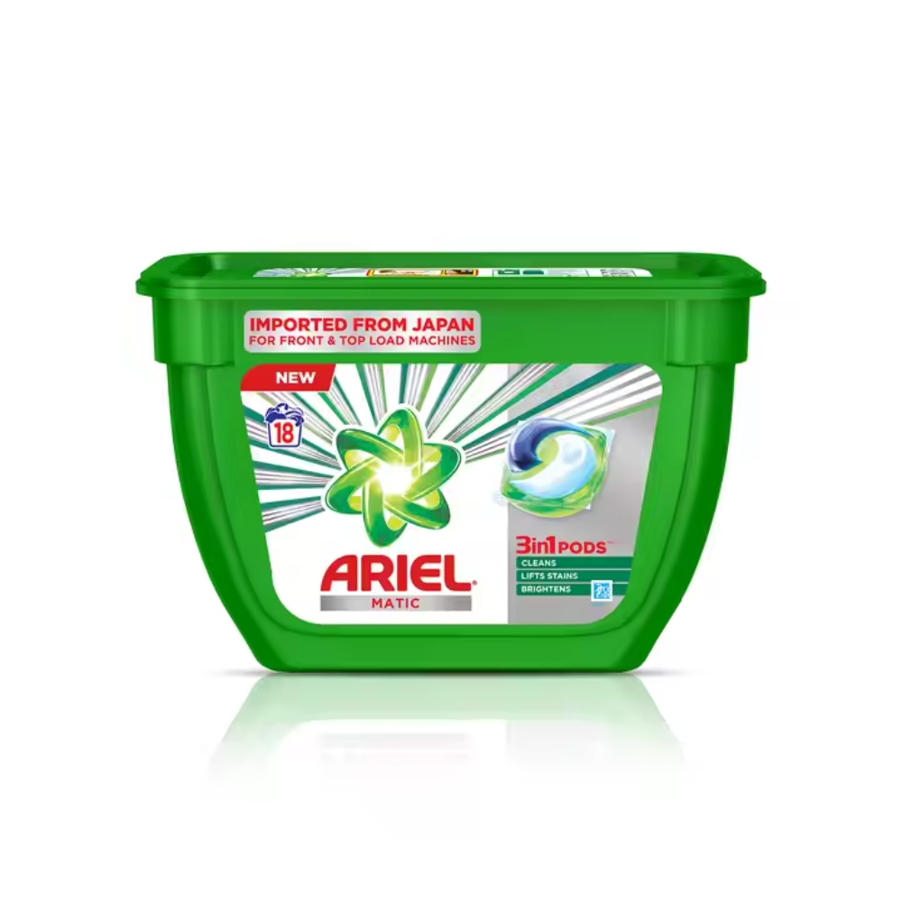 Для Ariel Matic 3 в 1, пакет моющих средств, 18 карат, жидкость для стирки и порошок для одежды и ванной, упакованный в мешки
