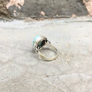 Precio de fábrica al por mayor, joyería, anillo de piedras preciosas Larimar Natural, anillo de Plata de Ley 925 pura para regalo de cumpleaños - Product Image 4