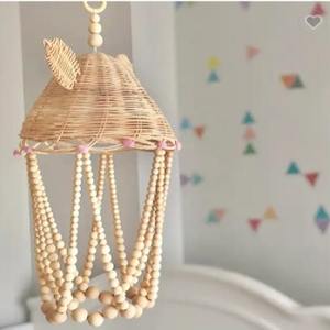 Top Suspendu Berceau Mobiles Rotin Bébé Suspendu Berceau En Osier Mobile Bébé Lit Avec Cerceau De Broderie ou Anneau En Bois Décoration pour Berceau - Product Image 3