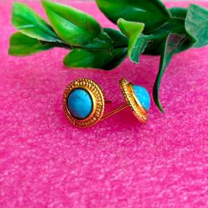 Boucles d'oreilles Turquoise naturelle Bijoux en pierres précieuses faits à la main pour femmes Bijoux artisanaux indiens Boucles d'oreilles Turquoise personnalisées - Product Image 5
