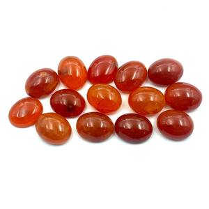 คาร์เนเลียนธรรมชาติรูปไข่อัญมณีหลวมจํานวนมากด้านเดียวแบน Cabochon สีส้มสําหรับทําเครื่องประดับ - Product Image 3