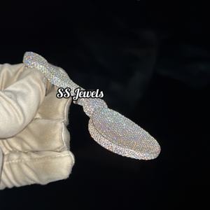 Colgante de Lujo Chamchi Spoon con Diamantes Cultivados en Laboratorio, Estilo Hip Hop Personalizado, Plata de Ley con Baño de Rodio, Bling, 40g, de Moda - Product Image 5