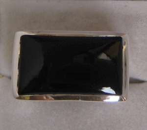 Shah Gems Women's Natural Black Onyx <b>Ring</b> 925 Sterling <b>Silver</b> Gemstone Bezel <b>Set</b> <b>Ring</b> Free Size for Gift - Product Image 1