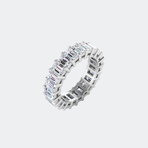 Anillo de eternidad ancho con barra de esmeraldas de 6.30 quilates - Product Image 5
