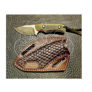 Funda de cuchillo para panqueques con madera, al por mayor precio de fábrica, funda de cuchillos de cuero mecanizada a mano, superventas - Product Image 1