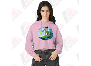 Stylish and Cozy Women's Crop <b>Hoodie</b> 100% Cotton for Winter Layering Embroidered Design Digital Printing Plain Dyed - Product Image 4