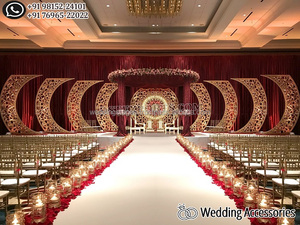 Marco de fondo de escenario de recepción de boda musulmana tema árabe decoración de fondo de escenario de boda Marco de fondo de escenario de boda prominente - Product Image 2