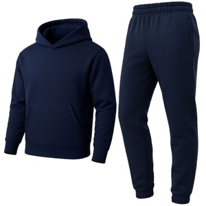 Chándal Deportivo para Hombre, Secado Rápido, Resistente al Viento, para Gimnasio y Entrenamiento |   Conjunto de Dos Piezas con Capucha y Pantalones Deportivos de Felpa con Cintura Elástica para Invierno - Product Image 6