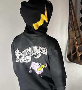 Ensemble de survêtement personnalisé en molleton bouclette 320 GSM avec broderie et impression en relief, comprenant un sweat à capuche court et des sweats à capuche épais en polaire - Product Image 4