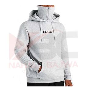 2023 hommes décontracté polaire à capuche poche kangourou Zip Snood Logo personnalisé imprimé hiver course ODM approvisionnement solide concepteur bouffée - Product Image 3