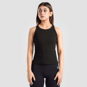 One Size Black Ribbed Tank Casual Sexy Floral Printed Square Collar Breathable Knitted Fabric Made Nylon Spandex for Club Wear - Product Image 2