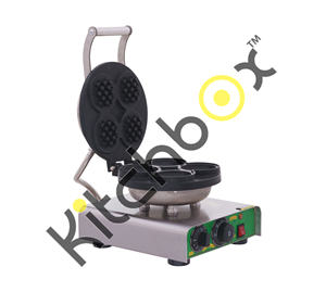 Kitchbox Industrial Comercial Acero inoxidable Antiadherente Liege Waffle Maker con 1.750W de potencia - Product Image 4