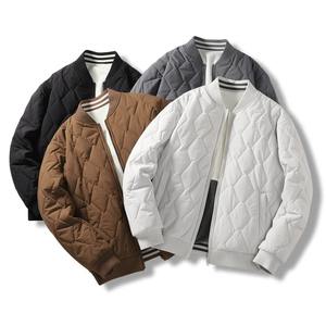 Chaqueta bomber cálida de invierno para hombre, estilo británico, nueva ropa de calle, ropa de dos caras, Parka gruesa de lana, cuello levantado, lona - Product Image 1