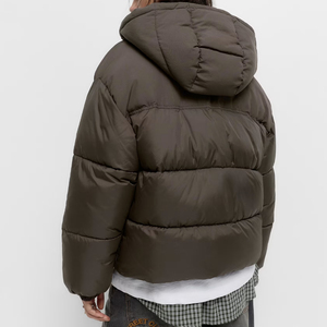 Vêtements d'extérieur décontractés légers pour femmes en gros, vêtements de tous les jours doux, veste zippée / logo personnalisé OEM, streetwear, veste matelassée ample - Product Image 3