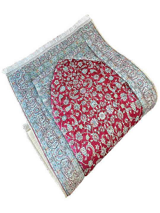 Turkish 2.5 CM Thick Foam Embossed Padded Prayer Rug Cushioned Soft Praying Mat Islamic Sejadah Janamaz Foldable Washable