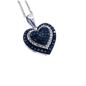 Collier pendentif en diamant naturel blanc bleu taillé de 1,24 ct, prêt à être expédié, accessoire de mode en argent sterling pour femme, pour mariage - Product Image 1