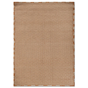 พรมอะคริลิคทำมือ Aprezo Classic รุ่น Adac-01 สีแดงส้ม ลายเรขาคณิต สำหรับตกแต่งบ้าน ห้องนั่งเล่น ทางเดิน รูปทรงสี่เหลี่ยมผืนผ้า - Product Image 1