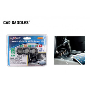 Divisor de encendedor de cigarrillos, 3 + 2 USB - Product Image 1
