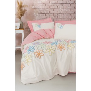 Juego de 4 Fundas de Almohada de Algodón Bellis Pembe ift Kiilik Nevresim Takm, Oferta Especial para Mujeres y Niños, para Uso Doméstico - Product Image 1