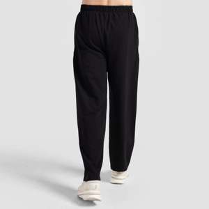 Pantalones Deportivos Oversize 2.0, Negros, Corte Ajustado, para Correr, con Logotipo Personalizable, 100% Algodón Tejido, Pliegues Coloridos, Talla XL - Product Image 3