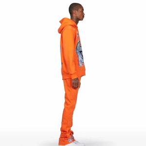 New Design Mens 100% Cotton Tracksuit Flare Pants Two Piece Set Custom Printing Breathable Wholesale Low Price - Product Image 5