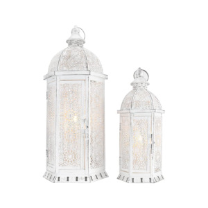 Factory Hot Sell Metal Rustic Colored Tall Moroccan Candle <b>Lantern</b> for Home and Garden Decorations European White <b>Lanterns</b> - Product Image 2