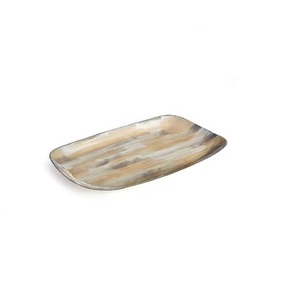 Plateau de service de luxe en corne de buffle pour les occasions de pépinière Cadeau haut de gamme avec logo personnalisé Plateau en corne véritable - Product Image 1