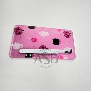 Azulejos de pestañas acrílicas personalizables de Halloween, pinzas al por mayor, diseño sostenible ovalado, azulejos de pestañas espeluznantes de calabaza circular personalizados - Product Image 3