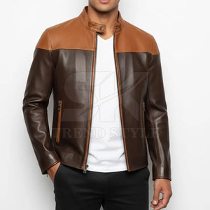 Veste en cuir à couleur unie, à effet dégradé, durable, de haute qualité, tendance, design élégant, vêtement d'extérieur moderne et urbain - Product Image 5