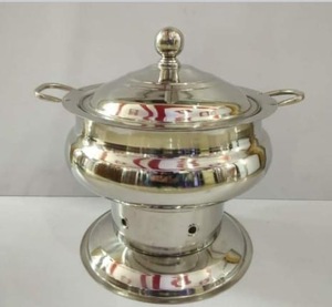 Plato de frotamiento de acero inoxidable de lujo, calentador de alimentos, juego de buffet con forma de huevo plateado, ecológico - Product Image 3
