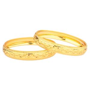 Conjunto de brazalete indio chapado en oro brillante diseñador grabado brazalete pulsera joyería fabrica mayorista - Product Image 4