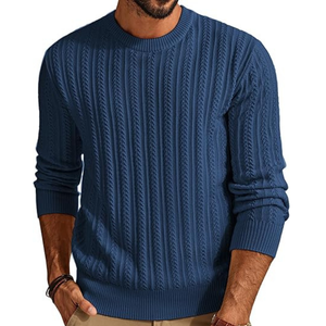 Pull en tricot personnalisé pour hommes Pull en coton OEM Mode Tricots Vente en gros en vrac Approvisionnement d'usine - Product Image 6