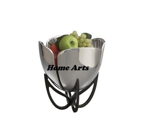 Bol à chocolats en acier inoxydable avec support en fer Admirable Design Ustensiles de cuisine Snacks Bol à dessert avec support - Product Image 1