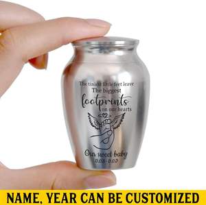 Urna conmemorativa de recuerdo decorativa de acero inoxidable para la pérdida de Niños de urnas plateadas de tamaño personalizado - Product Image 5