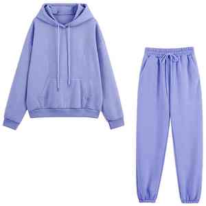 Venta al por mayor al aire libre con capucha mujeres chándal Jogging chándal invierno Spandex para mujeres deportes entrenamiento liso algodón transpirable - Product Image 1