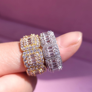 Iced Out VVS Natural Full Diamond Round Princess Ring en 10K 14K 18K Gold Luxury Hip Hop Style Anillo de bodas para hombres - Product Image 5