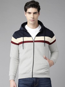 Sweat à capuche uni de couleur claire sur mesure pour homme, super doux, 100% polyester, fermeture éclair, respirant, séchage rapide, dernier design uni teint - Product Image 3