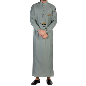 Nuevo diseño, venta al por mayor, vestido musulmán, ropa musulmana, Thobe islámico, Thobe para hombres, pecho bordado, Color sólido teñido, transpirable - Product Image 6