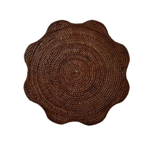Rattan Scalloped <b>Placemat</b> Eco friendly products Made in Vietnam Table decoration <b>Woven</b> <b>Placemat</b> Wholesale Modern - Product Image 2
