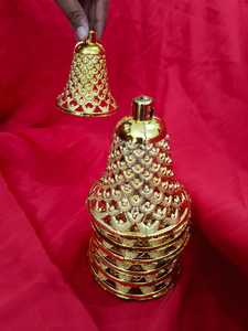 Cloches dorées pour arbre de Noël et décor de fête 4 pouces en plastique Durable Jingle Bells Home Festive Ornaments Event Craft Supplies - Product Image 5