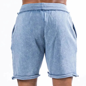 Pantalones cortos de lavado ácido de alto rendimiento para hombres Pantalones cortos de cintura con cordón de peso pesado de último diseño para hombres - Product Image 2