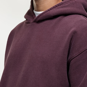 Vêtement pour homme à épaules tombantes, coupe ample, 100% coton, couleur unie, brodé, lourd, chaud, respirant, grande taille, vente chaude - Product Image 4