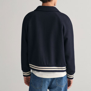 แจ็กเก็ตเบสบอลผ้าใบทรงสลิมฟิตสำหรับผู้ชายปักโลโก้ตามสั่งแจ็คเก็ตพิมพ์ลายตัวอักษรสำหรับใช้งานกลางแจ้ง - Product Image 2