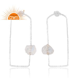 Hot Selling 925 Sterling Silver Natural Rainbow <b>Moon</b> Gemstone <b>Earring</b> Custom Jewelry For Women Gift For Her - Product Image 1